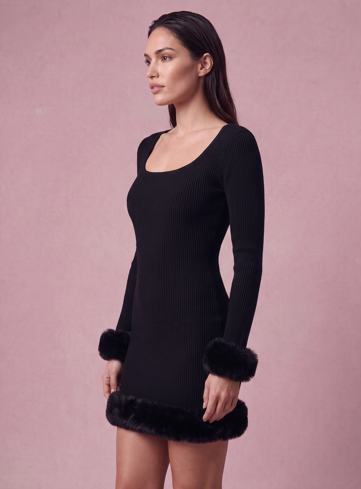 Fur Baby Black Dress