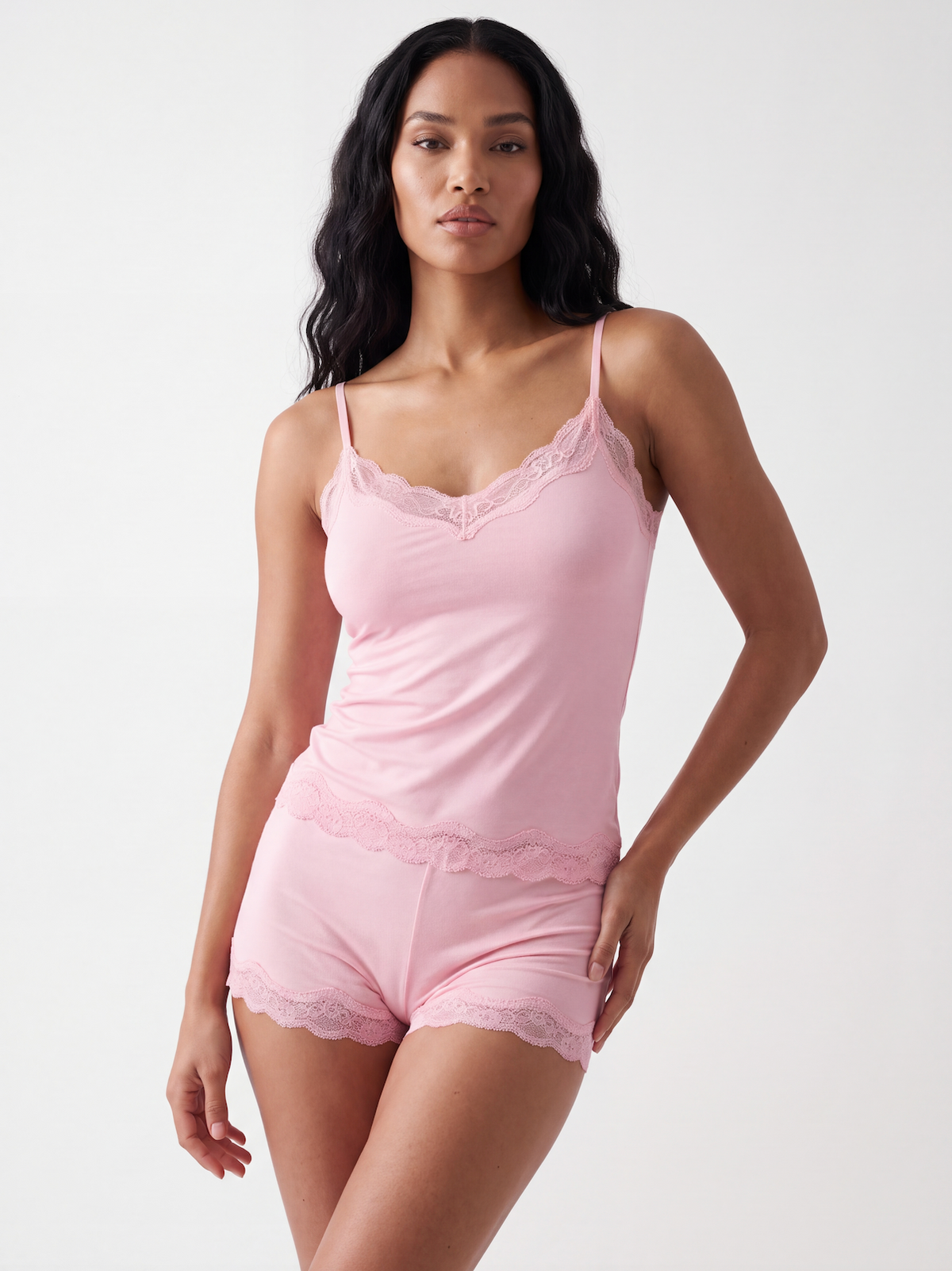 Chloe Lace Pink Pajamas